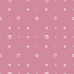  Seamless watercolor pattern with pearls on a pink background