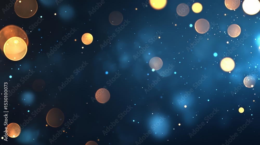 Poster Blue background with many small circles of different colors. The circles are scattered all over the background, creating a sense of movement and energy. Scene is lively and dynamic
