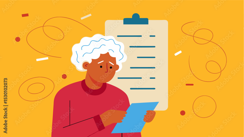Poster the page is covered in scribbles and notes evidence of the elderly persons desperate attempts to und