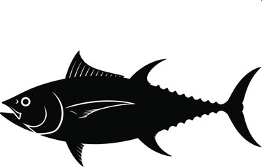 Obraz premium Tuna Fish Silhouette - Ocean Game Fish Vector Art