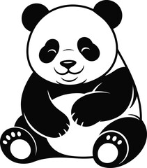 Obraz premium Adorable Panda Bear Vector Art - Cute Black and White Animal Illustration