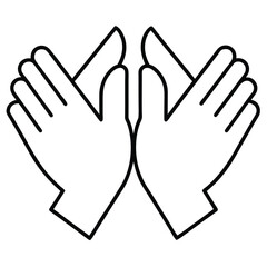 Two hands clasped together flat icon simple design isolated on white background