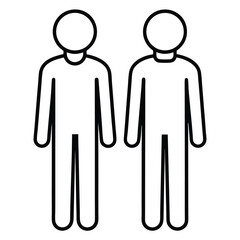 Two standing people flat vector icon isolated on white background