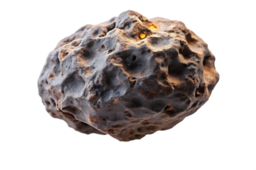 A meteorite isolated - on - a - white background PNG. GENERATIVE AI