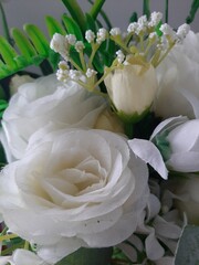 wedding bouquet of white roses