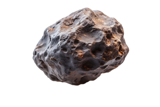 A meteorite isolated - on - a - white background PNG. GENERATIVE AI