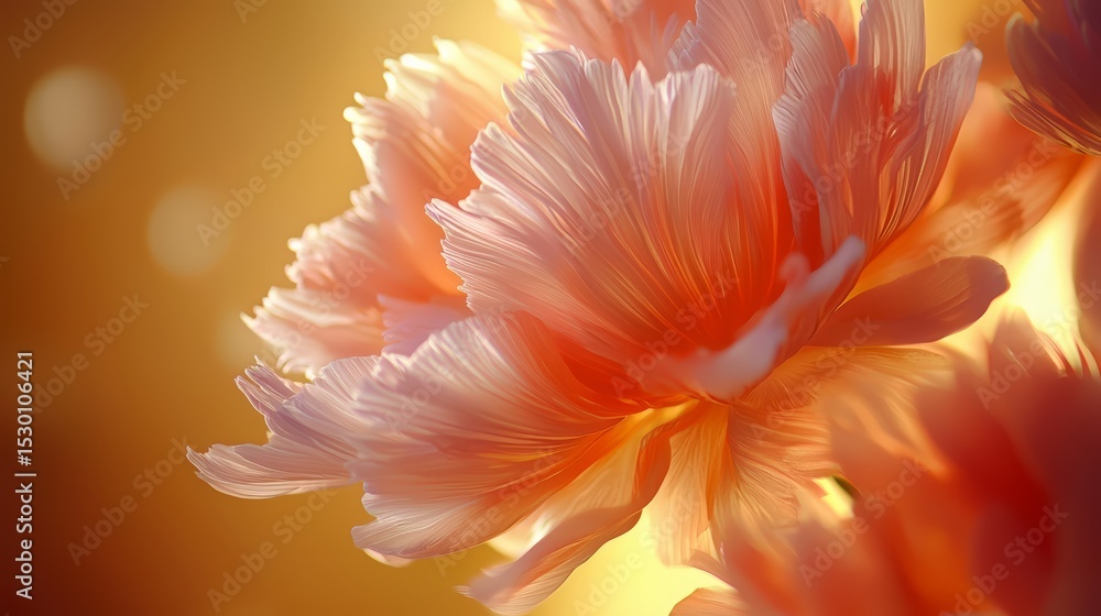 Poster close up of a pink flower with a yellow background. the flower is the main focus of the image, and i