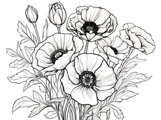 Coloring book with flowers.	