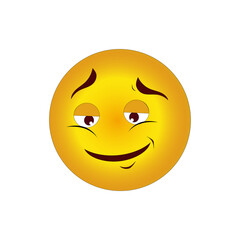 Fototapeta premium Smiley vector icon. Wink face shape. Yellow color design. White background symbol.