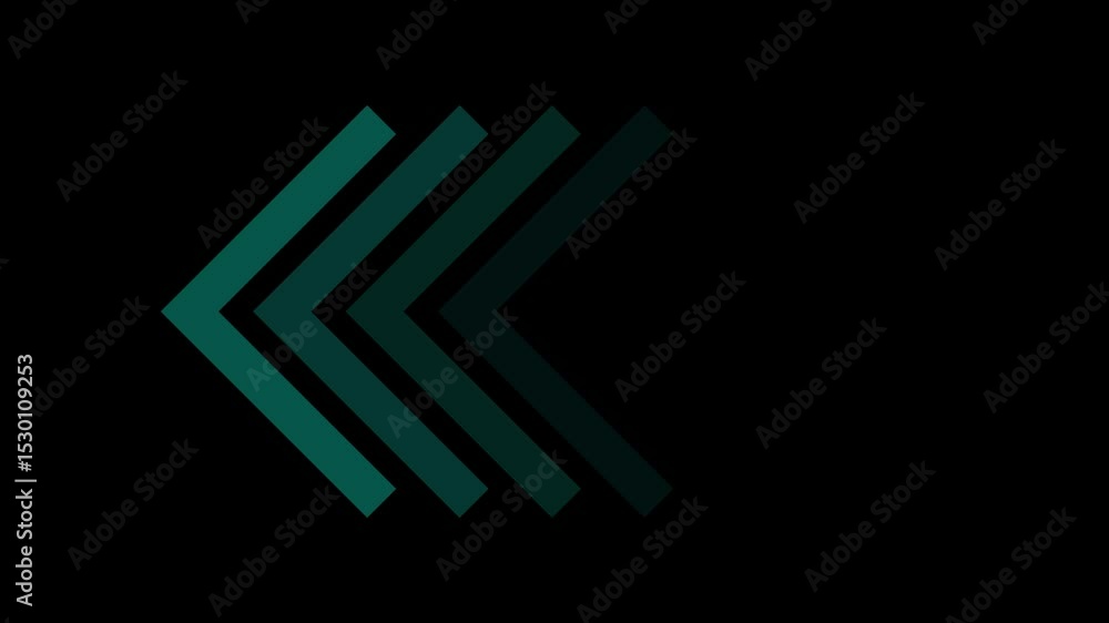 Poster left arrow animation on black background. direction arrow icon motion. arrow isolated. swipe left po