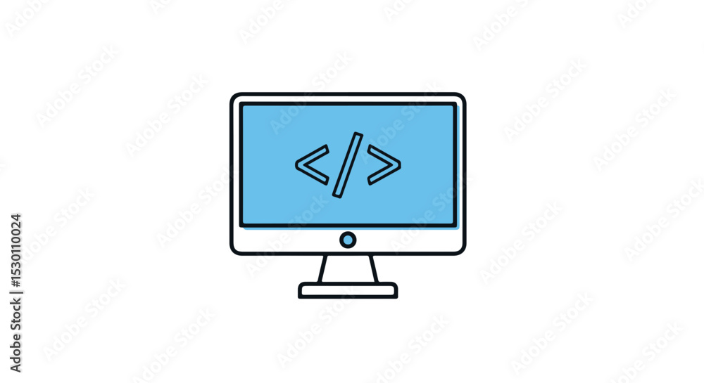 Fototapete Coding on the computer screen.