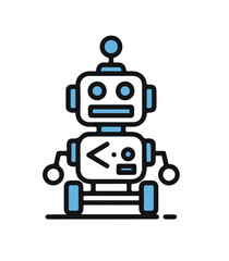 Fototapeta premium A simple, yet charming robot, with a retro feel.