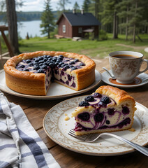 Blueberry Cheesecake with Rustic Style