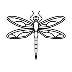 Elegant dragonfly logo with transparent wings vector illustration