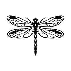 Stylized dragonfly icon with shiny wings vector illustration
