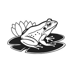 Cartoon frog on lily pad design vector illustration