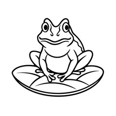 Playful frog on lily pad vector illustration