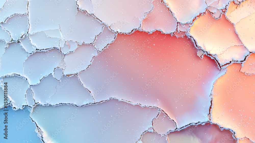 Poster Colorful, abstract background with a white and blue color scheme. The background is made up of many small pieces of paper, which gives it a textured and layered appearance