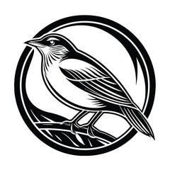 Sleek outlined bird logo with modern touch vector illustration