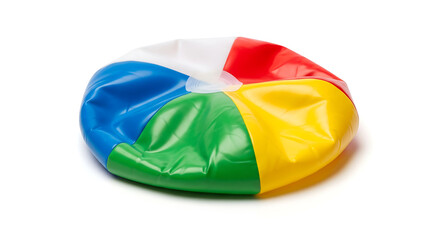 A soft and colorful beach ball mockup on white, ideal for summer or playful branding themes