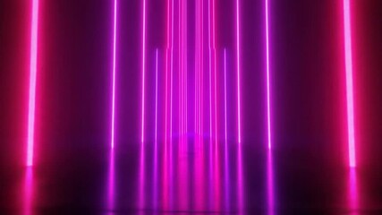 Illuminated Vertical Pink and Purple Lines Create a Captivating Tunnel Vision - Powered by Adobe