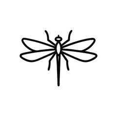 Elegant dragonfly with glassy wings vector illustration