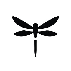 Stylish dragonfly icon with translucent wings vector illustration
