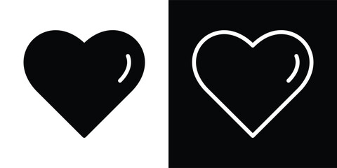 Set of hearts in black color, heart icons set vector, Heart collection. Heart, love, romance hearts. Vector icons. Heart love symbol black