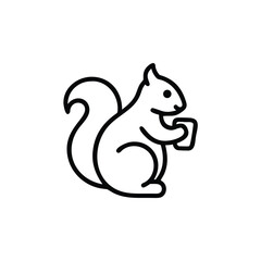 Simple squirrel design holding a nut vector illustration