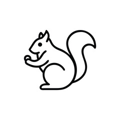 Modern squirrel icon with minimal nut detail vector illustration