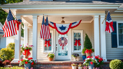 Patriotic Home Decor  American Flag Porch Decorations for Independence Day