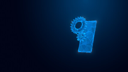 A visually striking digital representation of the number one, integrated with gears and a futuristic glow, symbolizing innovation and engineering.