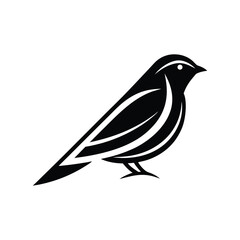 Clean abstract bird logo with outlined minimal form vector illustration