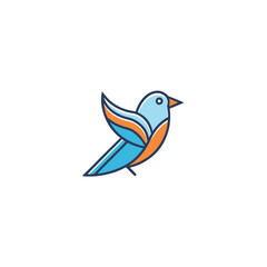 Stylish abstract bird logo with sleek outline vector illustration