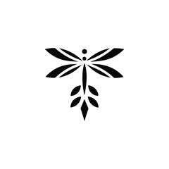 Detailed dragonfly icon with shimmering wing texture vector illustration