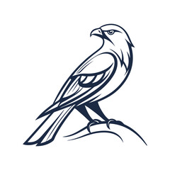 Elegant abstract bird logo with modern linework vector illustration