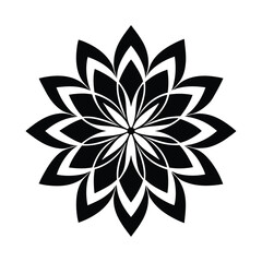 Abstract flower logo with colorful symmetrical petals vector illustration