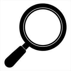 Simple Black and White Magnifying Glass Icon for Search and Discovery