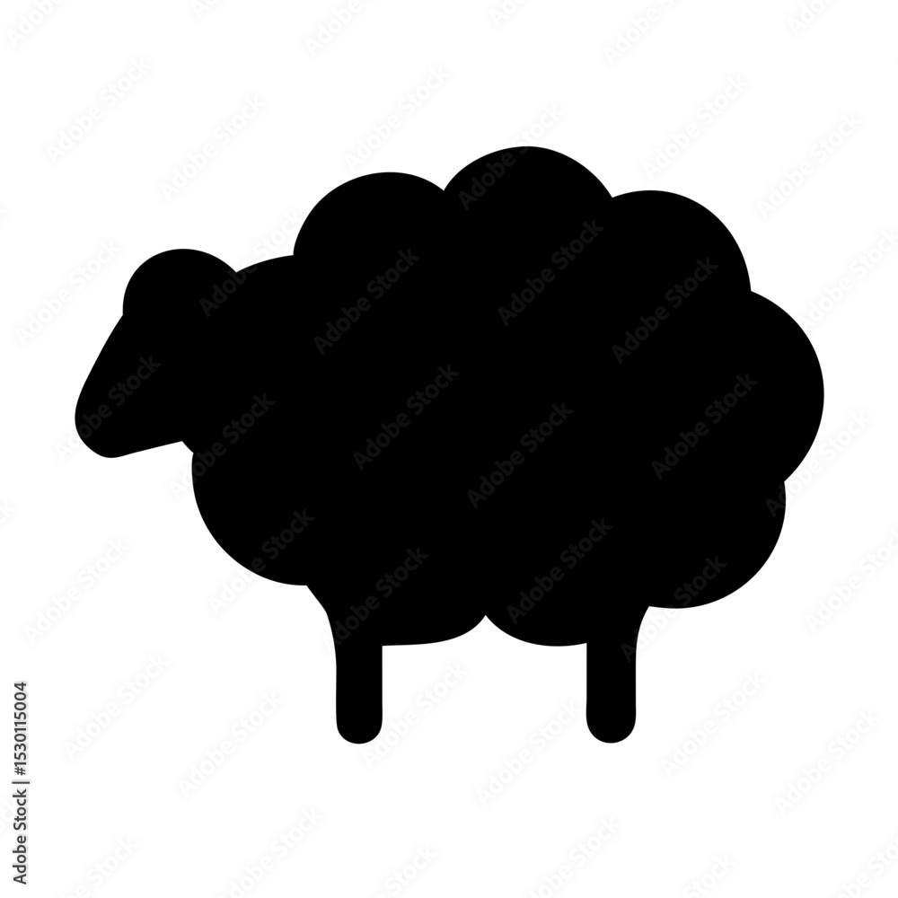 Poster black sheep silhouette icon symbolizing individuality and uniqueness in various contexts