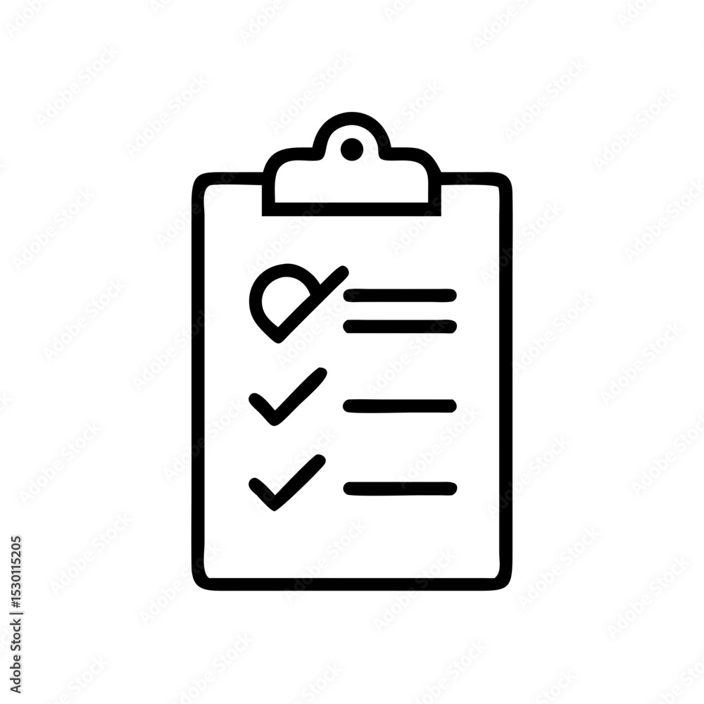 Poster clipboard with policy checkmark icon representing completed tasks and approvals