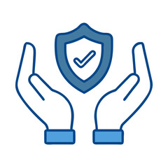 Obraz premium Hands Protecting a Shield Icon Representing Safety and Security