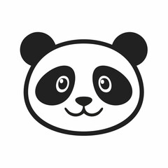 Adorable cartoon panda face illustration isolated on white background in vector format