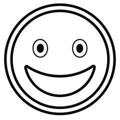 Simple yellow smiley face flat icon isolated on white background