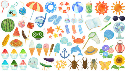 夏休みのイラストセット