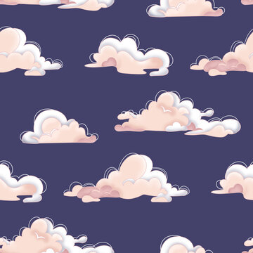 seamless pattern with clouds