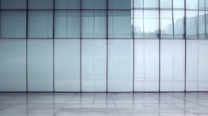 Large, empty room with a lot of windows. The windows are all clear and reflect the light from the outside. The room is very open and airy, with a lot of natural light coming in