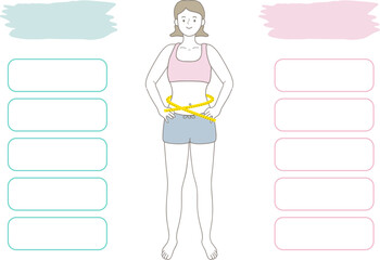 다이어트 체형관리 기록 일러스트