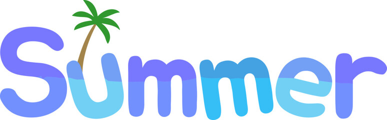 summer 썸머 여름 텍스트 타이틀 일러스트