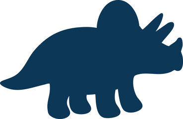 트리케라톱스 공룡실루엣 캐릭터 일러스트