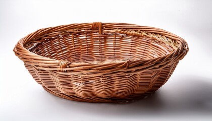 Fototapeta premium wicker basket on white background
